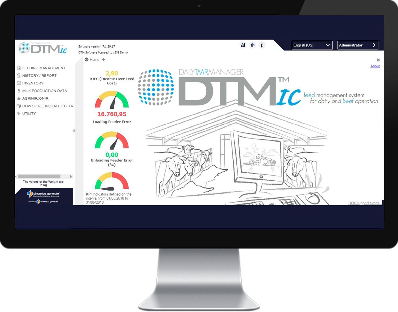 DTM CORE- Software pro řízení krmení na základě cloudu
